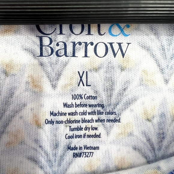 NEW Croft & Barrow Womens Size XL Stretchy Blue Yellow Blouse Shirt Top Floral - Picture 2 of 7